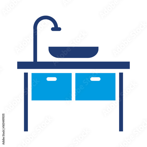Sink Icon Vector Illustration Blue Version