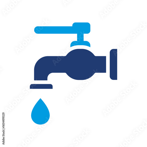 Tap Icon Vector Illustration Blue Version