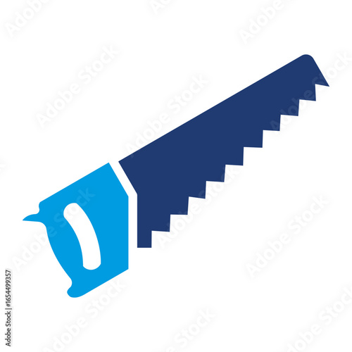 Saw Icon Vector Illustration Blue Version