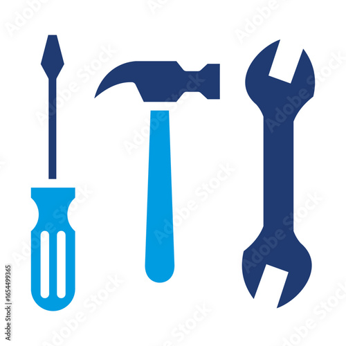 Tools Icon Vector Illustration Blue Version