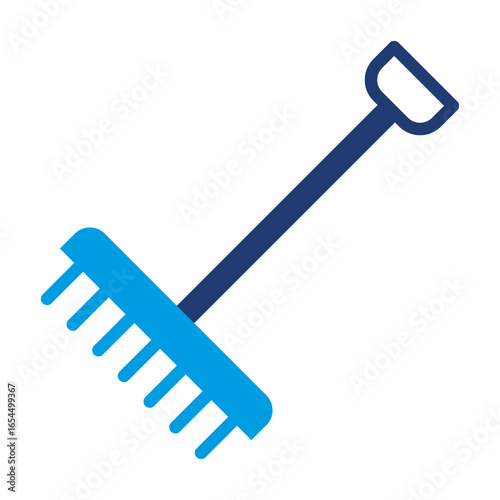 Rake Icon Vector Illustration Blue Version