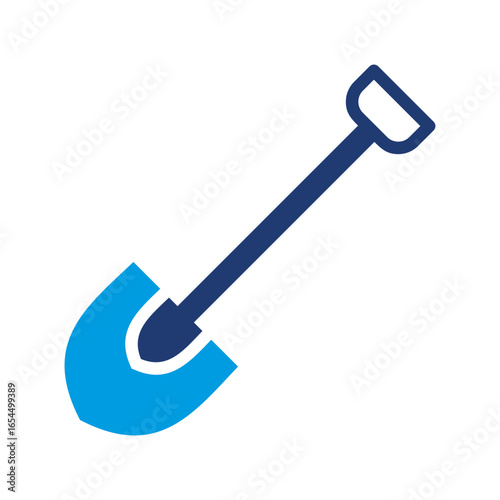 Shovel Icon Vector Illustration Blue Version