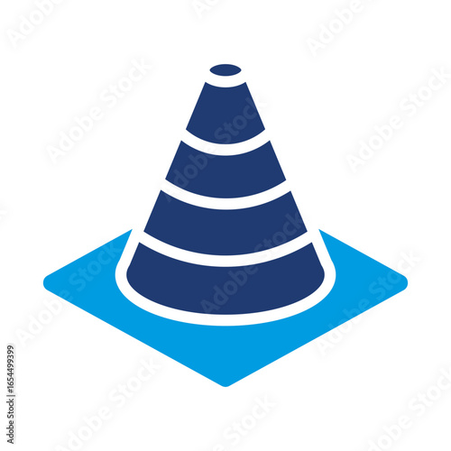 Cone Icon Vector Illustration Blue Version