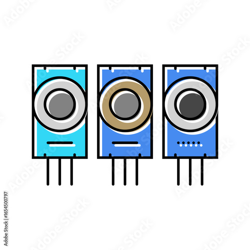air quality monitoring sensor color icon vector illustration