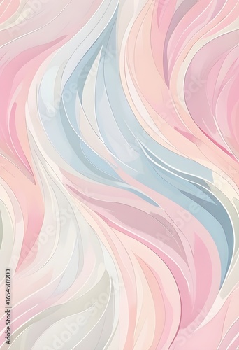 Abstract Pastel Flow – Soft Pink Blue Beige Fluid Wave Pattern Design