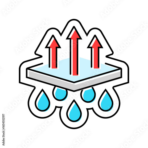 moisture wicking material color icon vector illustration