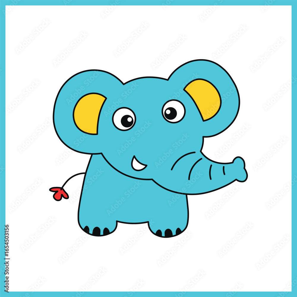 Fototapeta premium cartoon elephant vector art for kids