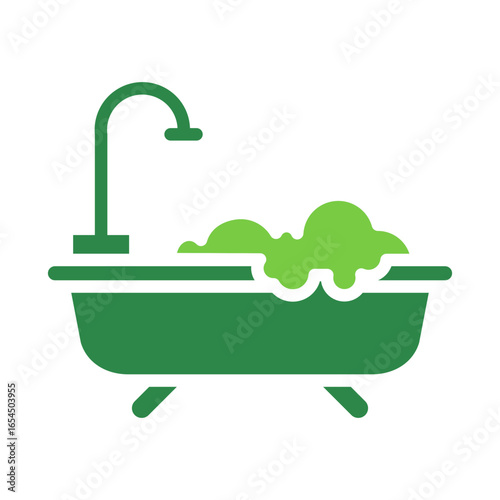 Bathtub Icon Vector Illustration Green Version