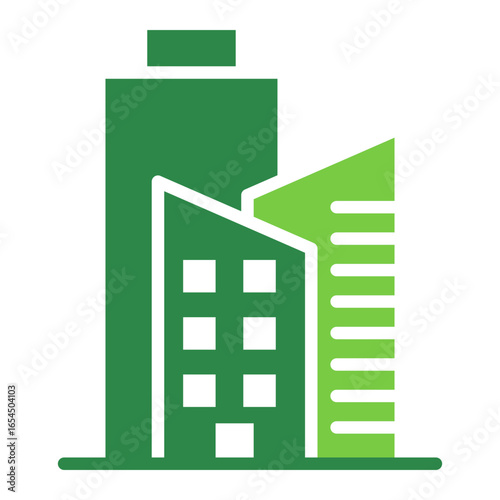 Hotel Icon Vector Illustration Green Version