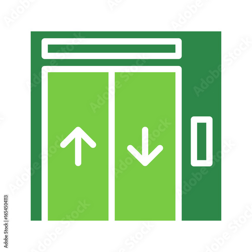Lift Icon Vector Illustration Green Version