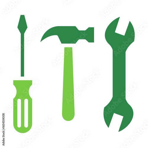 Tools Icon Vector Illustration Green Version