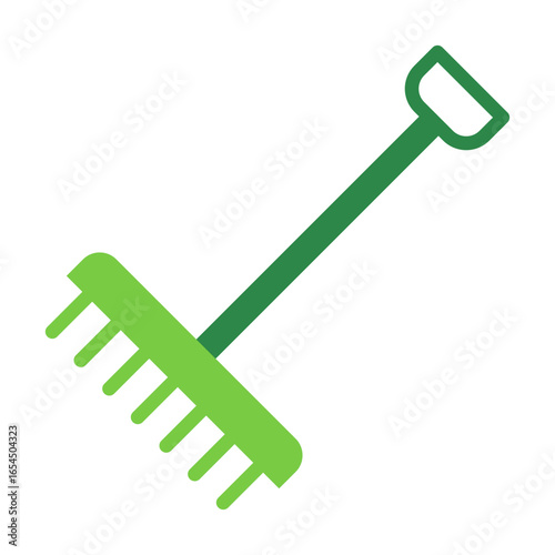 Rake Icon Vector Illustration Green Version
