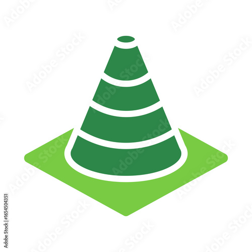 Cone Icon Vector Illustration Green Version