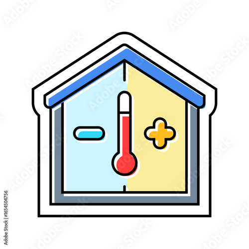 heat insulated color icon vector illustration