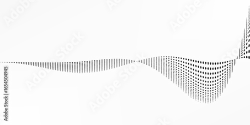black and white pattern composed of dotted lines, creating an aesthetic that conveys a sense of calmness. It resembles halftone backgrounds with abstract wave-like designs.