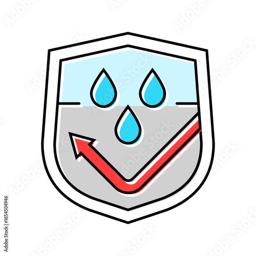 water resistant color icon vector illustration