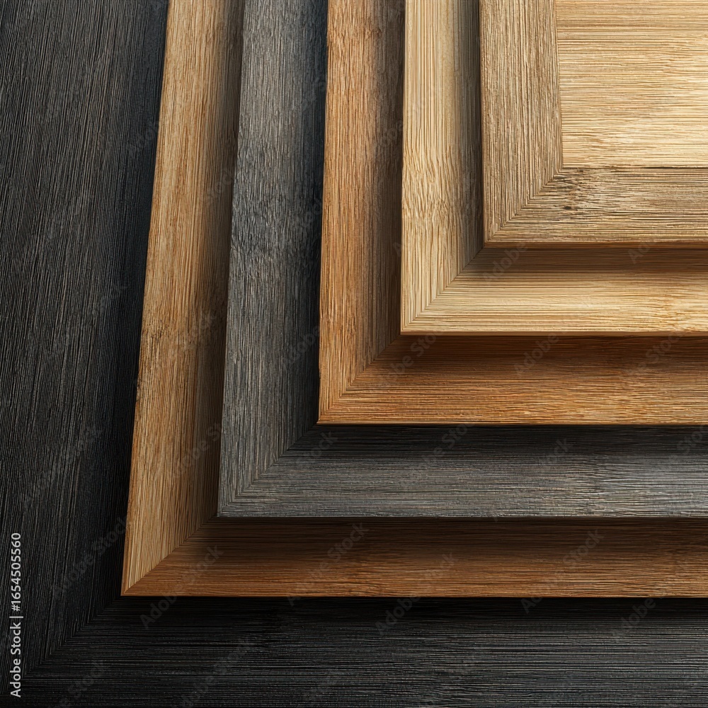 Fototapeta premium Elegant Wooden Planks in Varied Shades Arranged in Layers for Textured Background or Artistic Design Inspiration