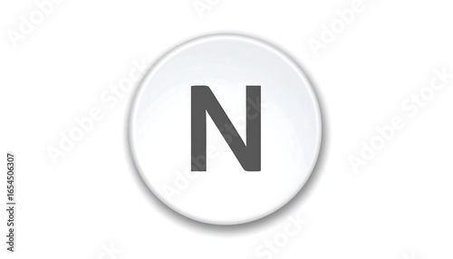 White circle with letter N