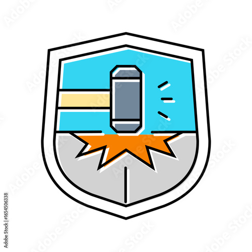 impact resistant color icon vector illustration