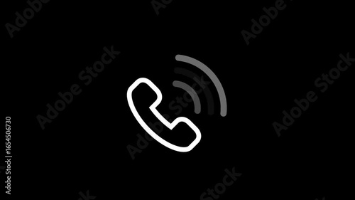 Phone calling icon isolated animation .Ringing phone calling icon .Phone Solid Icon, Retro calling symbol animation .