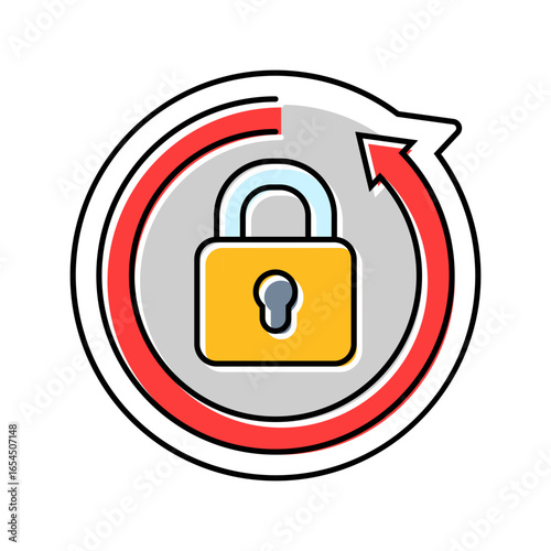 auto locking color icon vector illustration