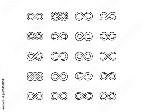 Infinity loop logo design. Vector symbol of unlimited infinity, endless line shape.