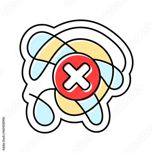 no mess design color icon vector illustration