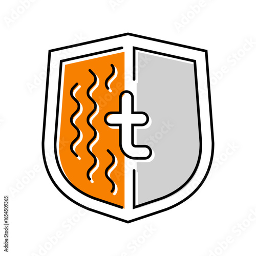 overheat protection color icon vector illustration