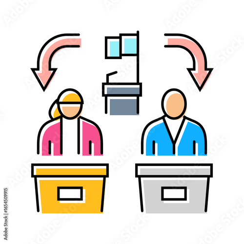 gender parity politics color icon vector illustration