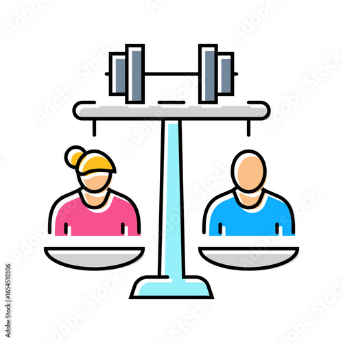 equal sports opportunity color icon vector illustration