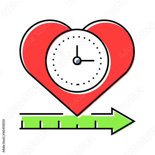 life expectancy color icon vector illustration