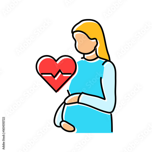 maternal health care color icon vector illustration