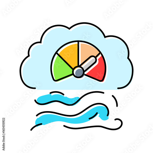 air quality color icon vector illustration