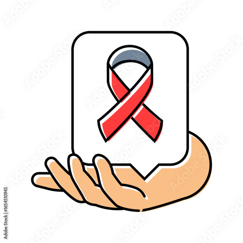 hiv awareness color icon vector illustration
