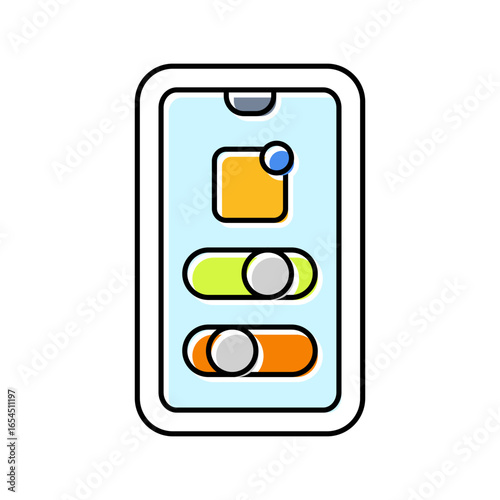 app controlled color icon vector illustration