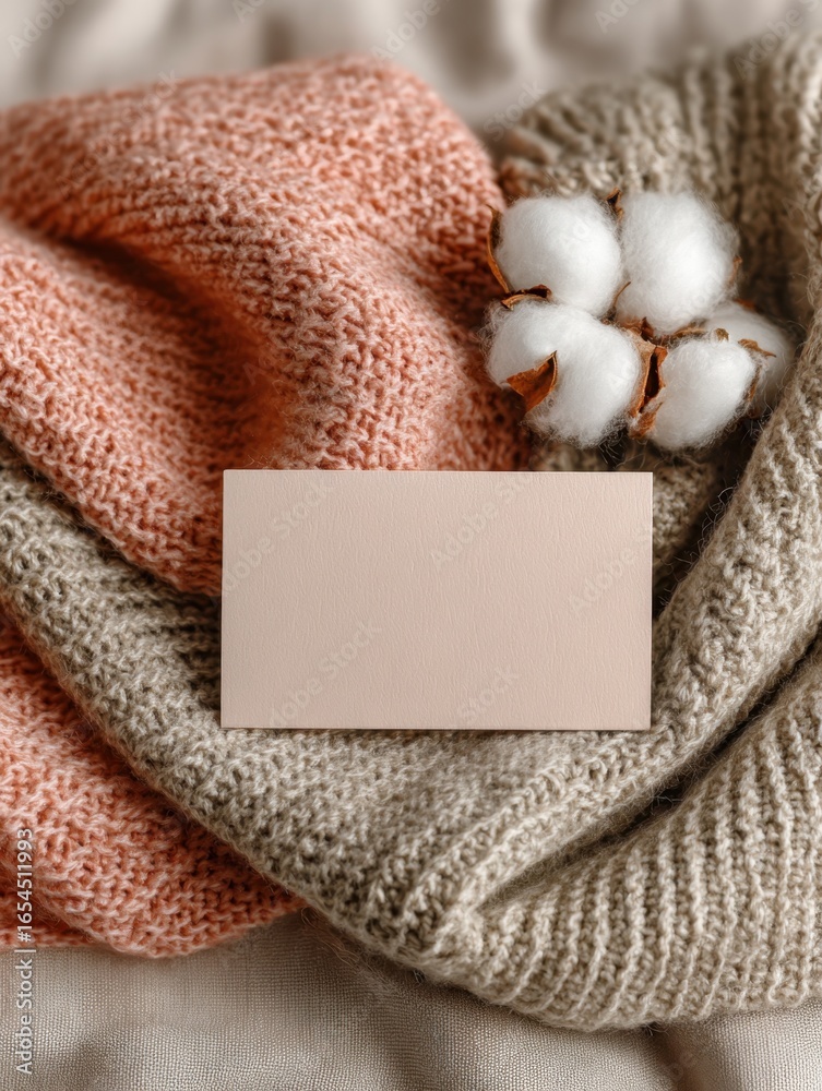 Fototapeta premium Cozy fabrics and cotton for a warm aesthetic.
