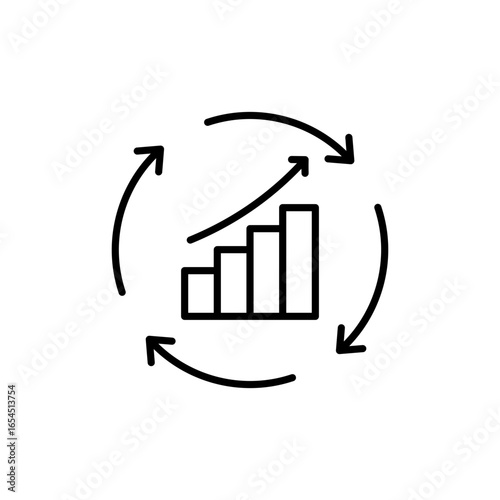 Continuous Improvement Icon Vector Illustration Line Version