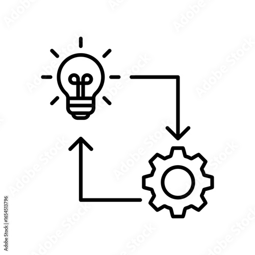 Implementation Icon Vector Illustration Line Version