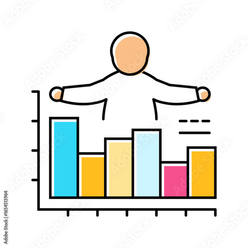 birth rate statistics color icon vector illustration