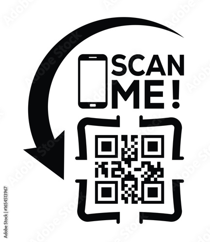 QR code scan icon set. Scan me frame. QR code scan for smartphone. QR code for mobile app, payment and identification. Vector illustration.