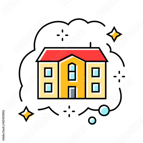 dream home dream color icon vector illustration