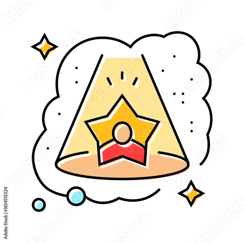 fame recognition dream color icon vector illustration