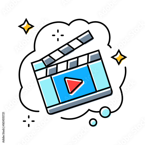 acting movie dream color icon vector illustration