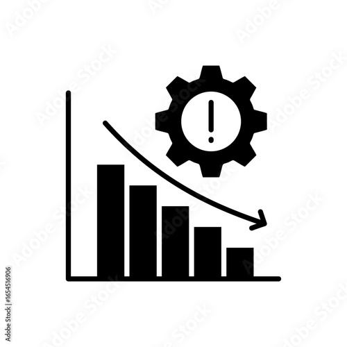Recession Icon Vector Illustration Glyph Version