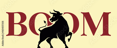 Crypto Up Vector Illustration with Bull. Digital Currency Growth and Bull Market Concept. Bull Market Crypto Vector Image, Rising Up Trend Bull Graphic. Upward Growth. Blockchain and Finance Market