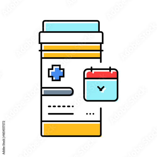 expired medicine bottles color icon vector illustration