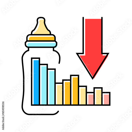 baby formula shortage color icon vector illustration