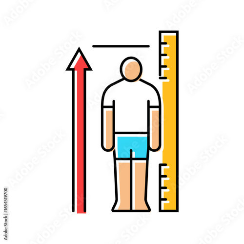 growth spurts adolescence puberty color icon vector illustration