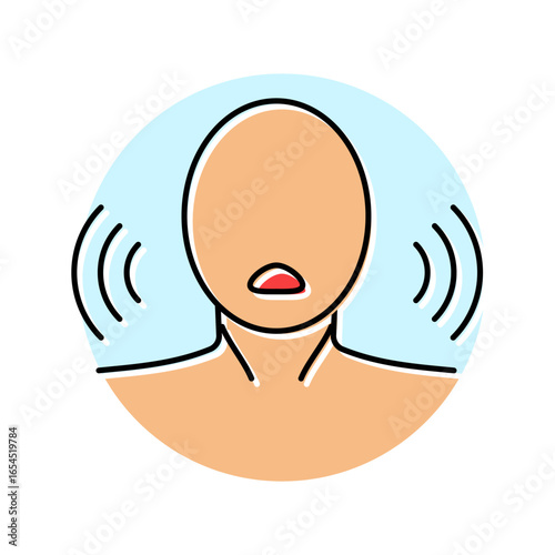 voice change adolescence puberty color icon vector illustration