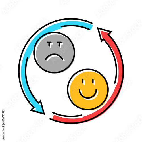 mood swings adolescence puberty color icon vector illustration